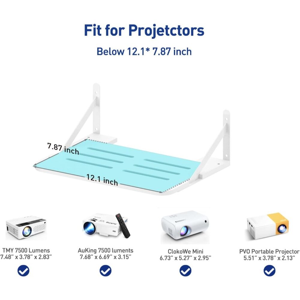 Small Mini Projector Shelf, Modem Shelf, Router Shelf, Floating Projector Wall M - Picture 5 of 7